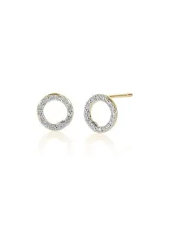 Women Monica Vinader Riva Diamond Circle Stud Earrings