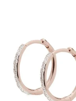 Women Monica Vinader 18kt Rose Gold Vermeil Riva Wave Hoop Diamond Earrings -Earrings Outlet Shop 16162773 31679530 1000