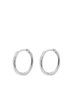 Women Monica Vinader Riva Wave Medium Hoop Diamond Earrings