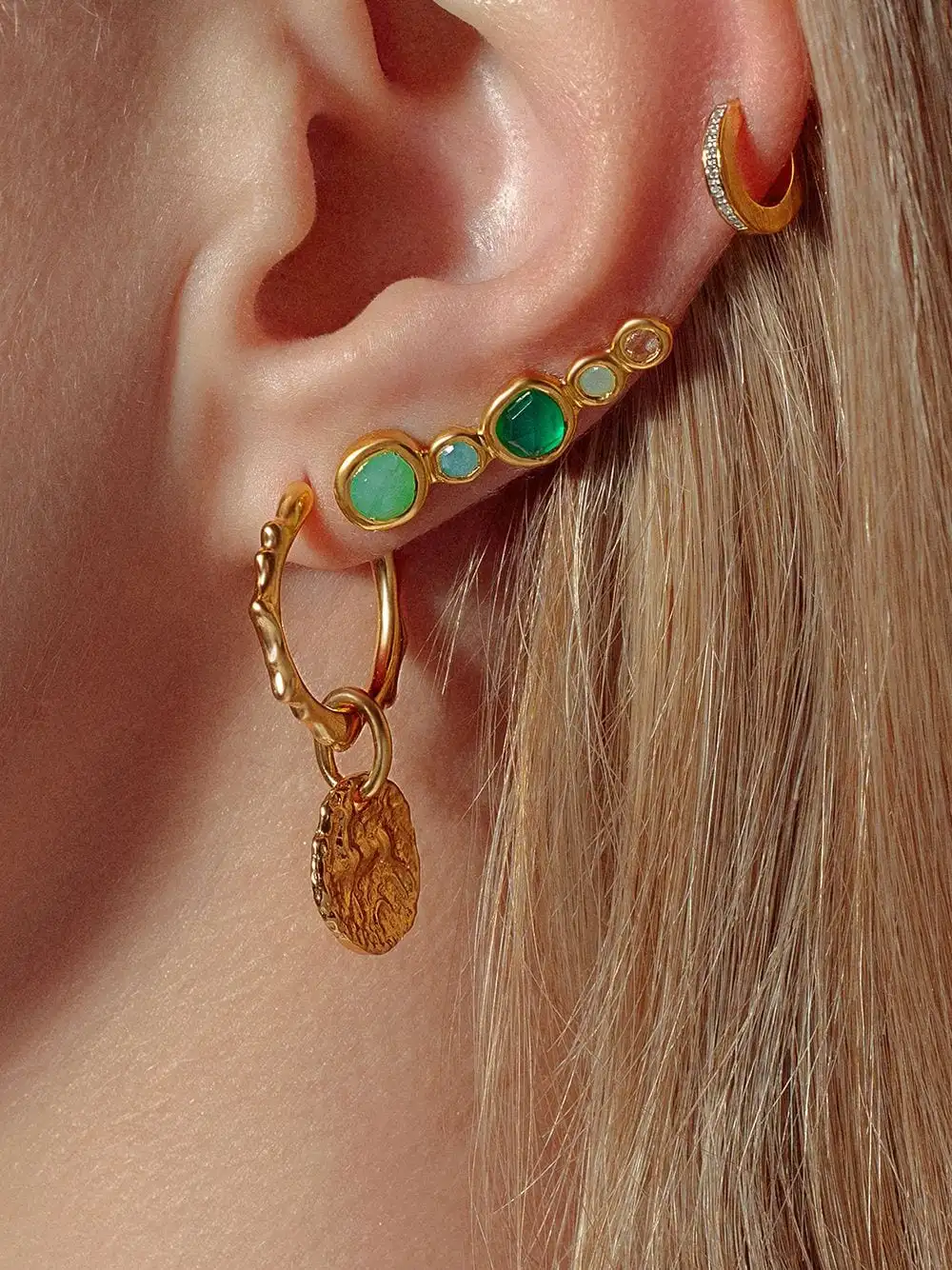 Women Monica Vinader Skinny Huggie Hoop Earrings 4 Women Monica Vinader Skinny Huggie Hoop Earrings - Image 2