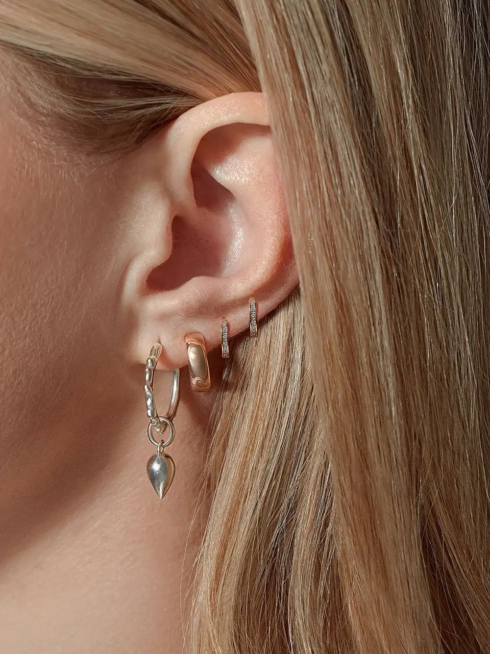 Women Monica Vinader Skinny Huggie Diamond Earrings 4 Women Monica Vinader Skinny Huggie Diamond Earrings - Image 2