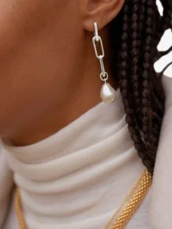 Women Monica Vinader Nura Baroque Pearl Pendant Charm -Earrings Outlet Shop 16170097 32436086 1000