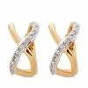 Women Monica Vinader Riva Crossover Diamond Huggie Earrings -Earrings Outlet Shop 17262277 35400021 1000