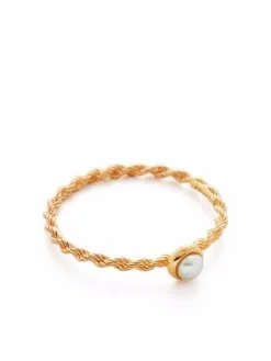 Women Monica Vinader Corda Skinny Pearl Ring