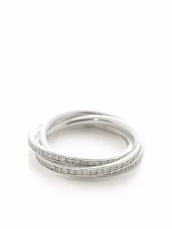 Women Monica Vinader Sterling Silver Diamond Wedding Ring