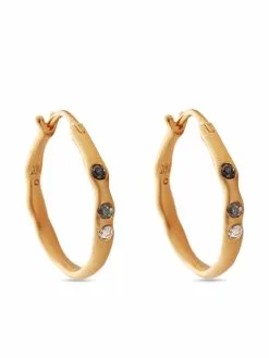 Women Monica Vinader X Mother Of Pearl Galaxy Diamond Hoop Earrings