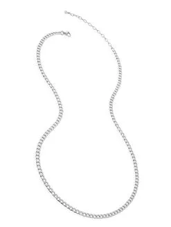 Women Monica Vinader Flat Curb Sterling Silver Chain