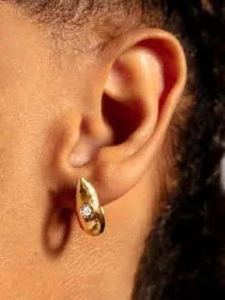 Women Monica Vinader Deia Diamond Small Hoop Earrings -Earrings Outlet Shop 18332334 40435314 1000