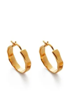 Women Monica Vinader Siren Muse Wave Hoop Earrings