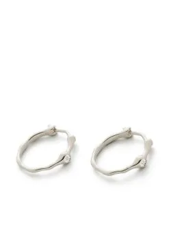 Women Monica Vinader Siren Diamond Small Hoop Earrings