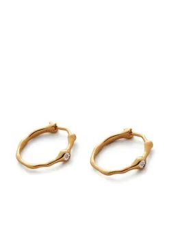 Women Monica Vinader Siren Diamond Small Hoop Earrings