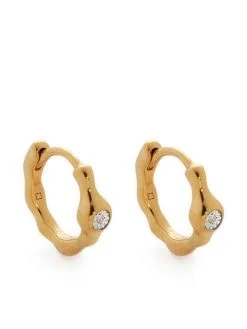Women Monica Vinader Siren Diamond Huggie Earrings
