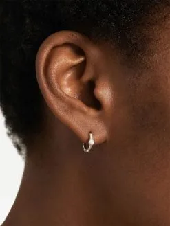 Women Monica Vinader Siren Diamond Huggie Earrings -Earrings Outlet Shop 18837339 41239980 1000