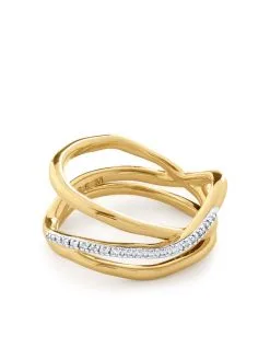 Women Monica Vinader Riva Diamond Pre-Stacked Ring