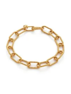Women Monica Vinader Padlock-detail Chunky-chain Bracelet