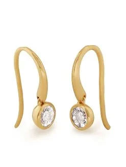 Women Monica Vinader 18kt Gold Plated Diamond Wire Earrings