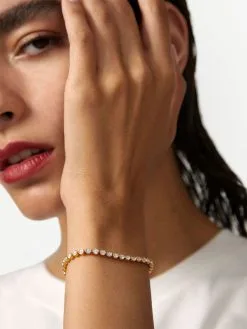 Women Monica Vinader 18kt Gold Plated Diamond Tennis Bracelet -Earrings Outlet Shop 19023232 42081889 1000