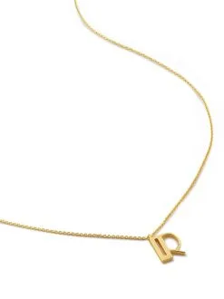 Women Monica Vinader 18kt Gold Vermeil Letter R Pendant Necklace