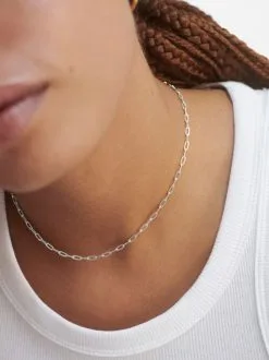 Women Monica Vinader Mini Paperclip Choker Necklace -Earrings Outlet Shop 19486875 44641111 1000