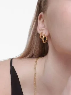 Women Monica Vinader Corda Huggie Earrings -Earrings Outlet Shop 19486916 44976502 1000