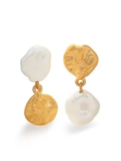 Women Monica Vinader X Mother Of Pearl Keshi Pearl Stud Earrings