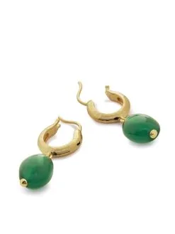 Women Monica Vinader 18kt Gold Vermeil Onyx Pendant Earrings -Earrings Outlet Shop 19487108 44530305 1000