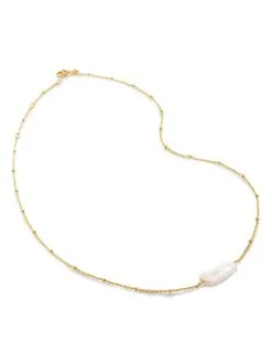 Women Monica Vinader Adjustable Pearl Necklace