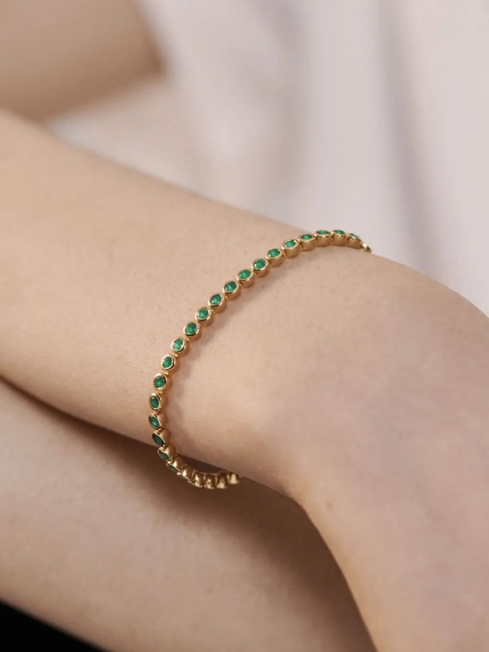 Women Monica Vinader Essential Green-onyx Tennis Bracelet 4 Women Monica Vinader Essential Green-onyx Tennis Bracelet - Image 2